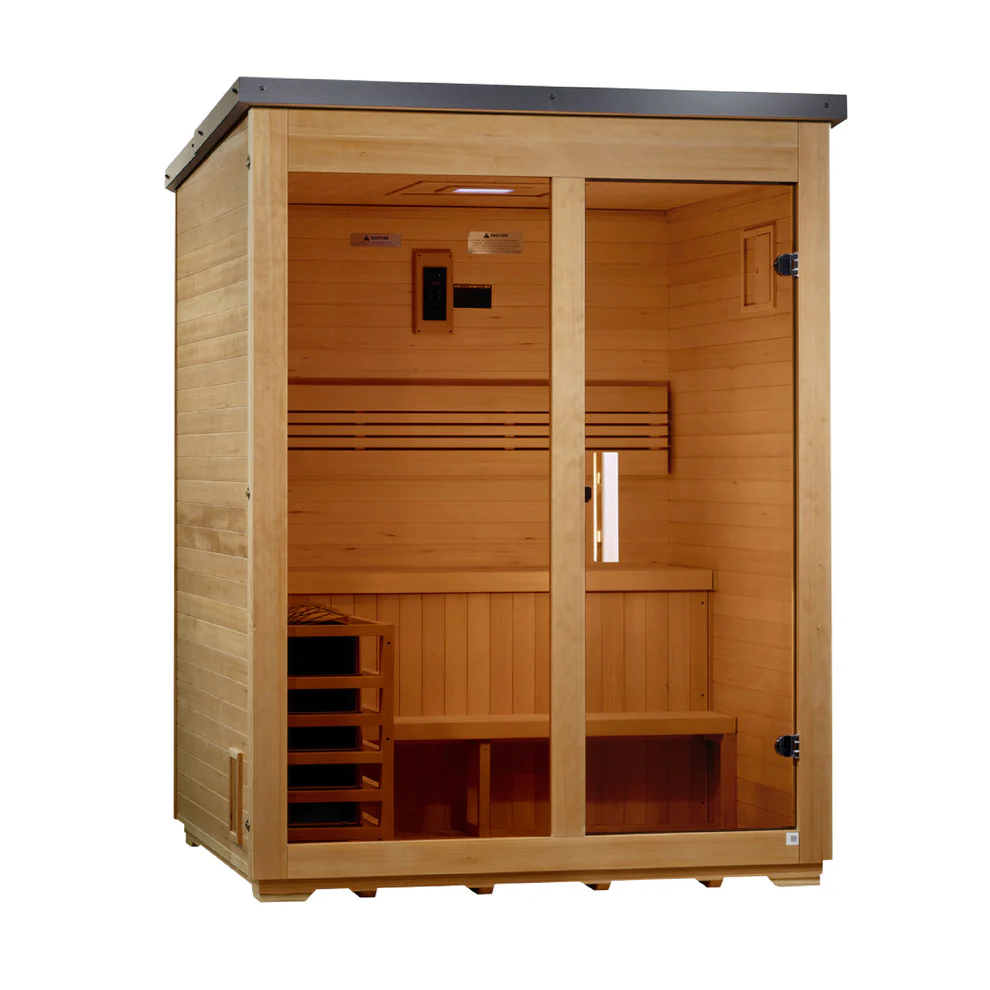 Arlberg Flat Roof Traditional Steam Sauna (3-Person Outdoor Model)    