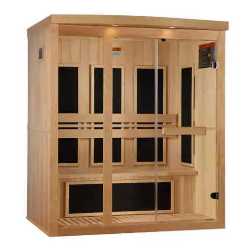 [P6-5230-01] Pro 6 P6-5230-01 Near Zero EMF Far Infrared Sauna 3 Person Clear Glass