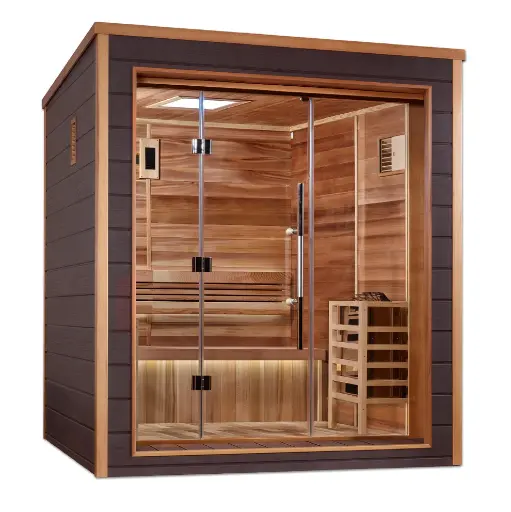 [GDI-8203-01] Drammen Traditional Steam Sauna (3-Person Outdoor-Indoor Model)    